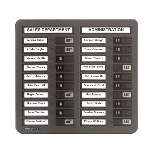 Indesign In&#47;Out Board 20 Names Grey WPIT20I