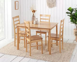 Cottesmore Dining Set with 4x Upton Chairs Oak