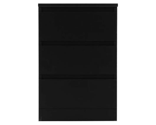 Malvern 3 Drawer Bedside - Black