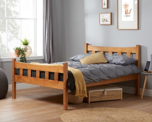 Miami Small Double Bed - Pine