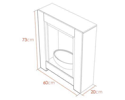 Adam Monet Fireplace Suite in Pure White with Electric Fire, 23 Inch