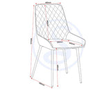 AVERY EXTENDING DINING SET (X4 CHAIRS) - CONCRETE/GREY VELVET