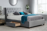 Marlow King Bed with Storage Drawers - Grey