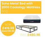 Soho Metal Platform Bed with SleepSoul Coolology 2000 Mattress - King