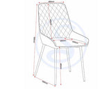 ATHENS ROUND & AVERY DINING SET (X4 CHAIRS) - CONCRETE/GREY VELVET
