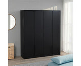 MALVERN 4 DOOR WARDROBE - BLACK