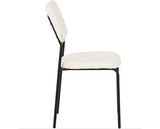 MARLOW & SHELDON DINING SET (X4 CHAIRS) - WHITE MARBLE/IVORY BOUCLE FABRIC