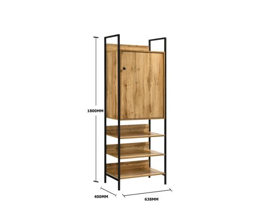Zahra Storage Cabinet with 1 Door & 3 Shelves