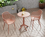 3 piece Lattice bistro table & 2 armchair set, outdoor grade, terracotta