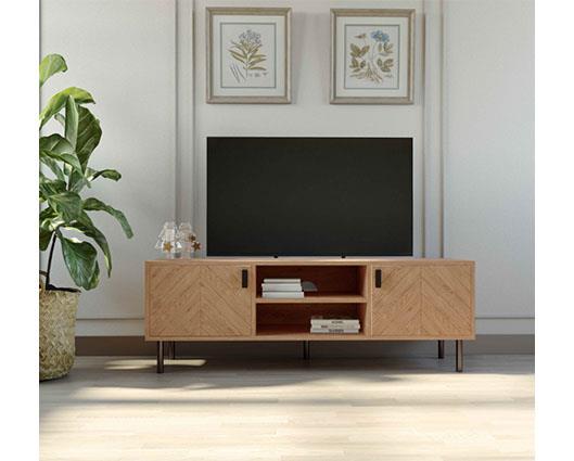 LEON 2 DOOR TV UNIT - MEDIUM OAK EFFECT