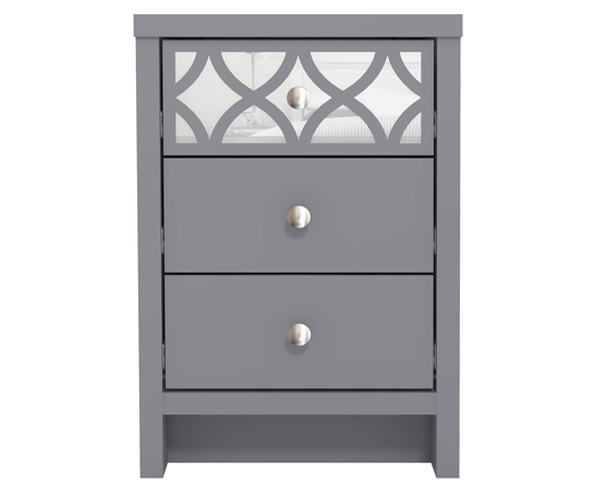 Arianna 3 Drawer Bedside Table Cool Grey