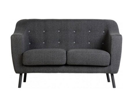 Ashley 2 Seater Sofa - Dark Grey Fabric