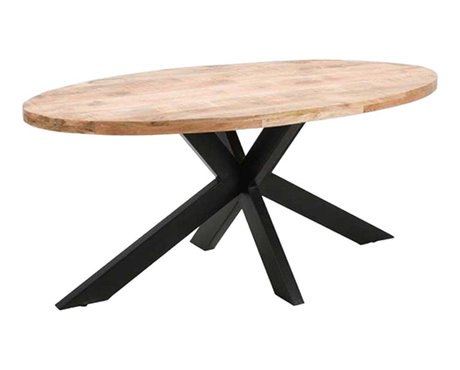 Surrey Solid Wood & Metal Oval Dining Table 6-8 Seater