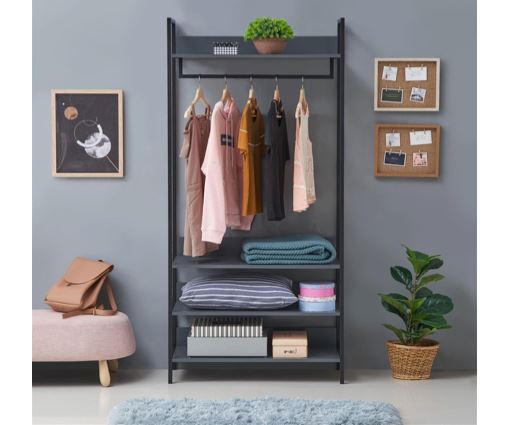 Zahra 4 Piece Bedroom Furniture Set Open Wardrobes