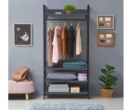 Zahra 4 Piece Bedroom Furniture Set Open Wardrobes