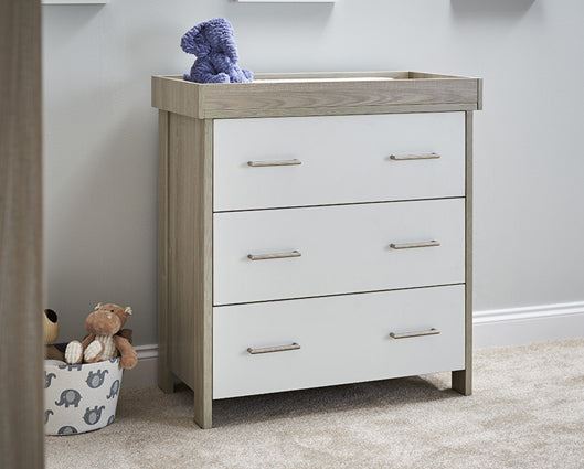 Nika Changing Unit - Grey Wash & White
