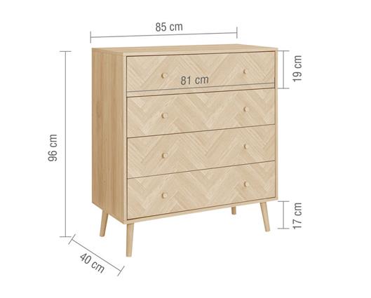 Herringford 4 Drawer Chest Oak