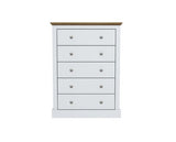 Devon 5 Drawer Chest White