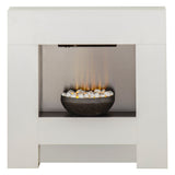 Adam Cubist Electric Fireplace Suite in White, 36 Inch