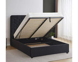 MADISON 5' OTTOMAN BED - BLACK VELVET FABRIC