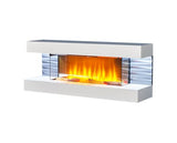 Sureflame WM-9332 Electric Wall Fireplace Suite with Downlights & Remote in Pure White