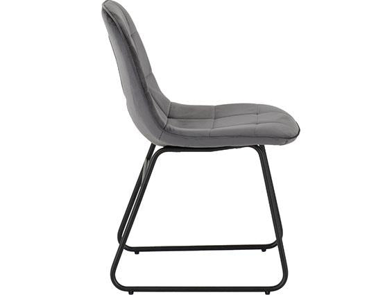 HAMILTON & LUKAS LARGE DINING SET (X6 CHAIRS) - MEDIUM OAK EFFECT/GREY VELVET