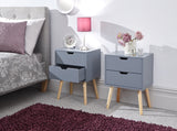 Nyborg pair of 2 drawer bedsides dark grey
