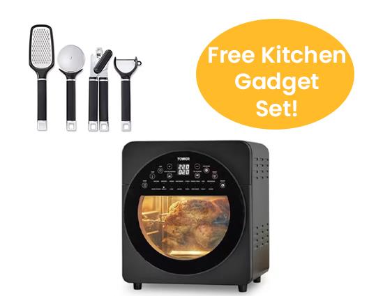 Tower Vortex XL 14.5 5-in-1 Digital Air Fryer with Free Precision 4 Piece Gadget Set