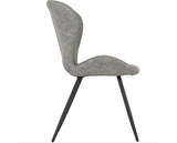HAMILTON & QUEBEC MEDIUM DINING SET (X4 CHAIRS) - MEDIUM OAK EFFECT/GREY FAUX LEATHER