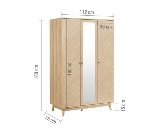 Herringford 3 Door Wardrobe with Mirror