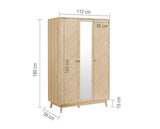 Herringford 3 Door Wardrobe with Mirror