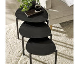 Lorette Teardrop Nesting Side Table Black Ash