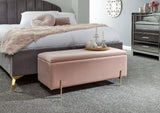 Mystica ottoman storage bench blush pink