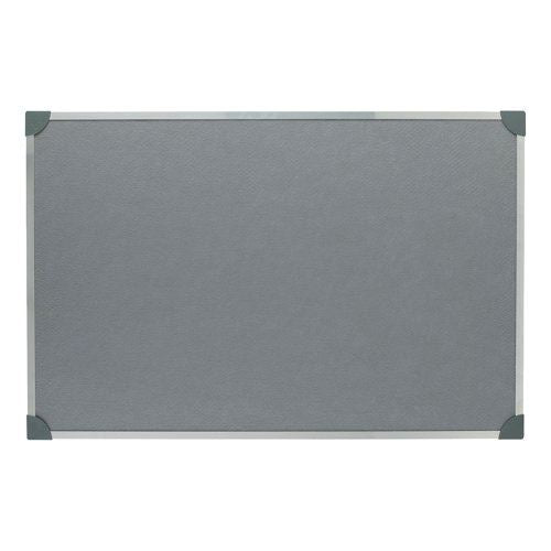 5 Star Office Felt Noticeboard with Fixings and Aluminium Trim 900x600mm Grey