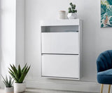 Galicia Wall Hanging Two Tier Shoe Cabinet White