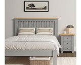 WINDSOR 4'6" LOW END BED - PEBBLE GREY/OAK