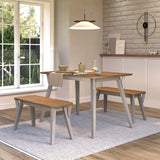 Corona Grey 120cm kitchen table & 2 bench set