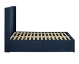 Leila Dual Storage Door Bed Royal Blue - King