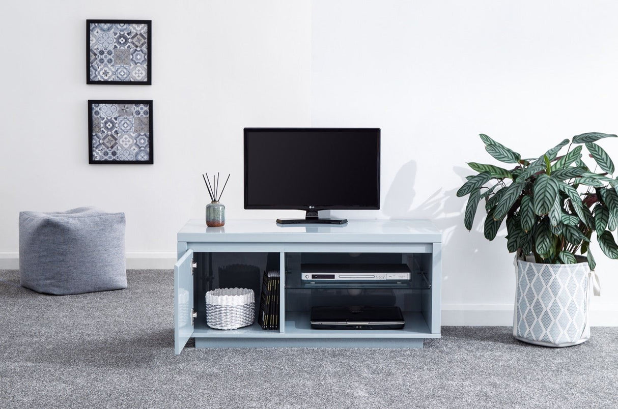 Polar high gloss led tv unit grey