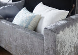 Verona ottoman bench grey crushed velvet