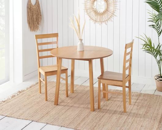 Pickworth Dining Set with 2x Upton Chairs Oak