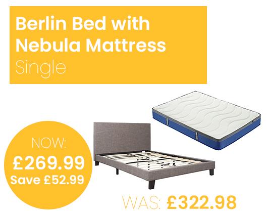 Berlin Bed with SleepSoul Nebula Mattress - Single