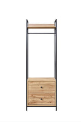 Alva Open Wardrobe 2 Drawers - Wotan Oak