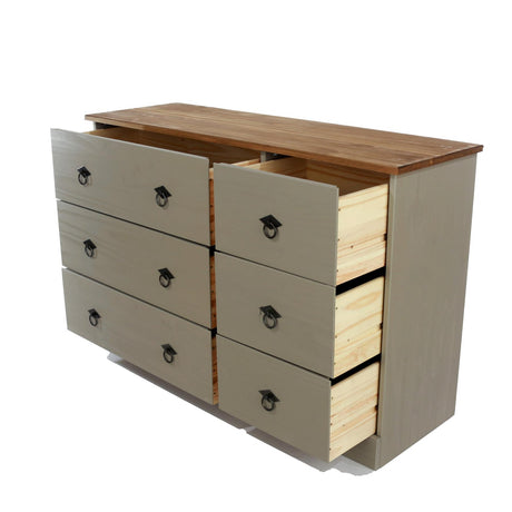 Corona Classic 3+3 drawer wide chest of drawers