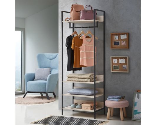 Zahra 4 Piece Bedroom Furniture Set Open Wardrobes