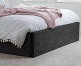 Berlin Double Ottoman Bed - Black Crushed Velvet