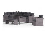 Two Tone Grey Rattan Dark Grey 5pcs Corner Group