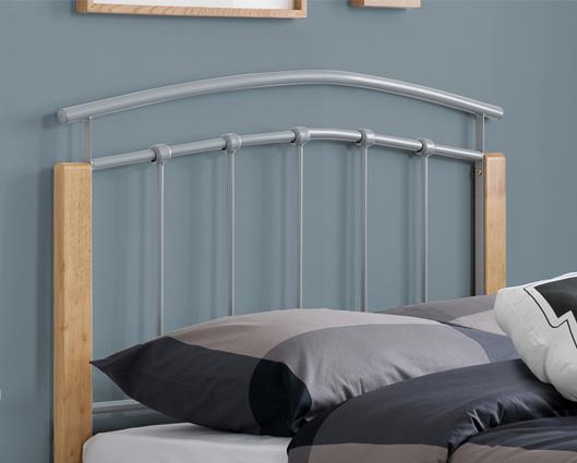 Tetras Single Bed Frame - Silver & Oak