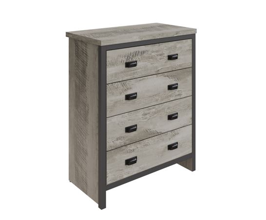 Boston 4 Drawer Chest Grey