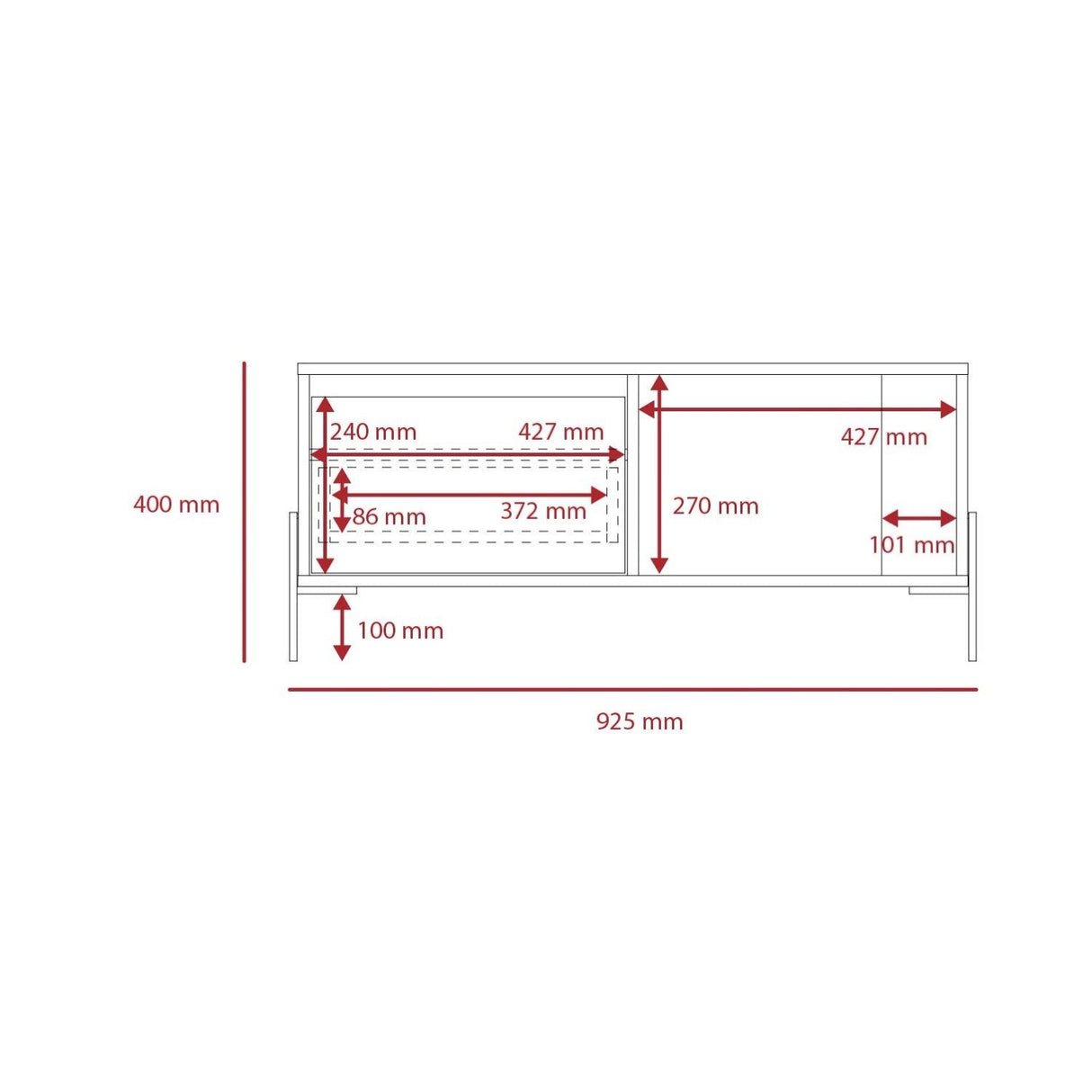 Dallas Coffee Table with 2 Doors